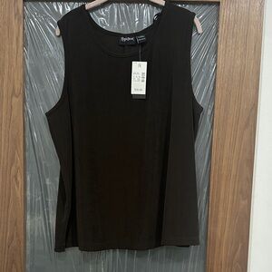 Maggie Barnes Sleeveless Scoop Neck Tank Top - Dark Brown